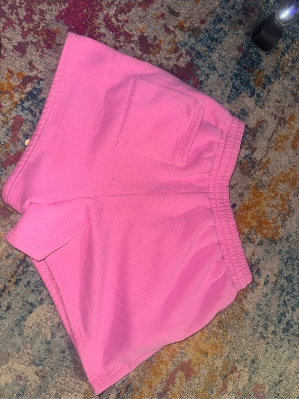 White Fox Boutique Pink Elastic Waist Athletic Shorts - Picture 3 of 3